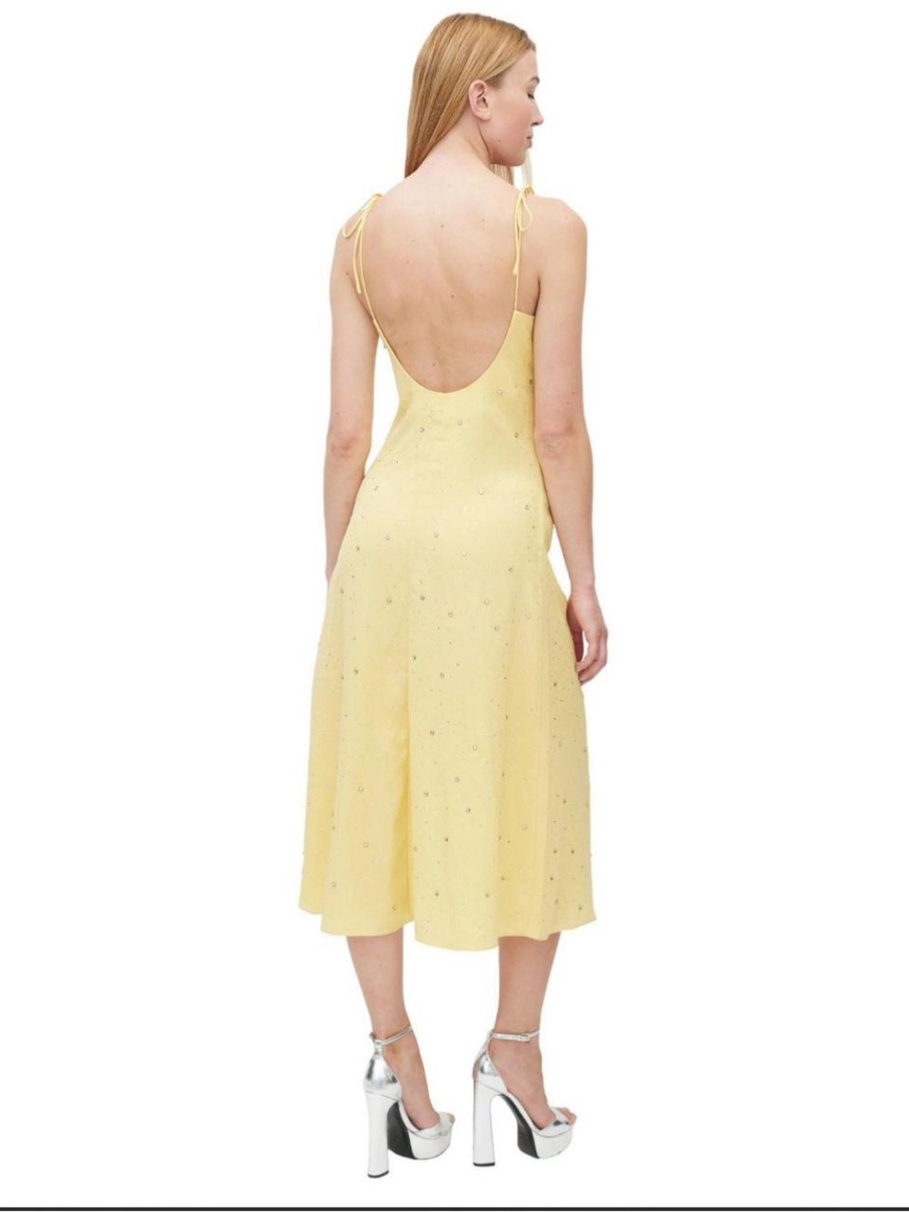 Sandro Crystal Embellished Ruched Crepe Midi Dress EU 36/US 4 - Picture 2 of 10